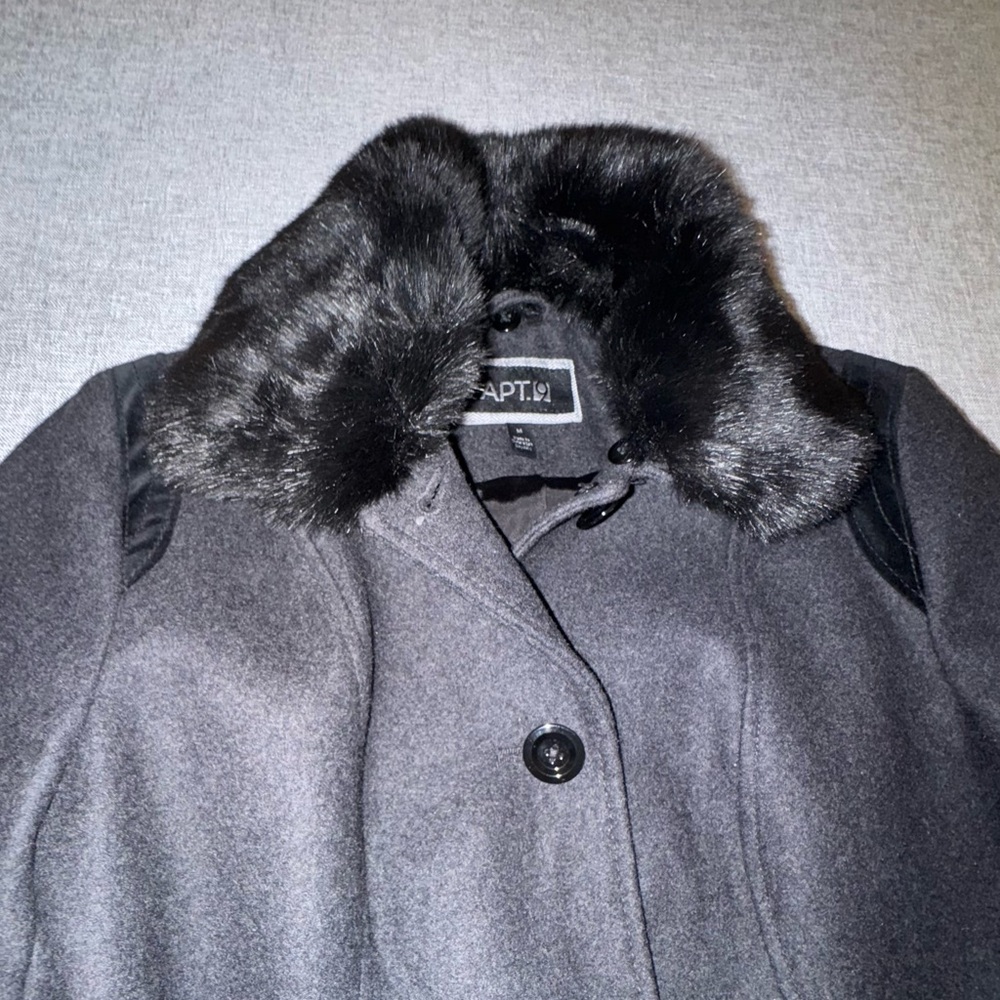 Apt 9 Women's Charcoal Gray Wool Blend Pea Coat - Picture 10 of 15